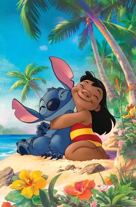 Lilo and Stitch #1 [Dynamite] | Textless cover art by Joshua Middleton Lilo And Stitch Movie, Stitch Movie, Experiment 626, Lilo And Stitch Ohana, Lilo And Stitch Drawings, Lilo Y Stitch, Stitch Drawing, Cute Stitch, Stitch Book