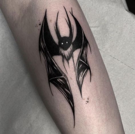 Bat Tattoo Ribs, Black Bat Tattoo, Trad Bat Tattoo, Black Magic Tattoo, Vampire Tattoo Designs, Bat Tattoo Ideas, Bats Tattoo Design, Thorn Tattoo, Vampire Tattoo