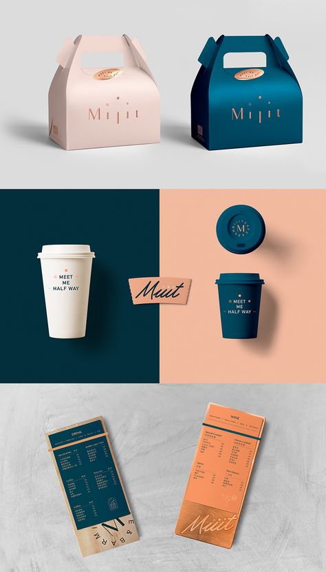 To Go Packaging Design, Good Packaging Design, Cafe Packaging Design, Food Packaging Design Inspiration, Restaurant Packaging, Cafe Branding Design, Logo Packaging Design, Coffee Shop Branding, Brand Inspiration Board