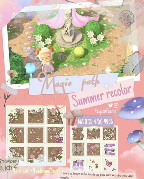 Path Acnh, Acnh Path Codes, Fairy Island, Acnh Path, Motif Acnl, Pink Island, Acnh Cottagecore, Acnh Paths, Acnh Custom Designs