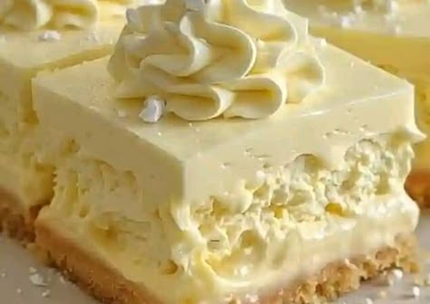 Vanilla Custard Cream Squares Recipe by Princess Ayomide Custard Cream Squares, Yolk Recipes, Vanilla Custard Recipe, Refrigerator Desserts, Baked Bars, Brownies Bites, Egg Yolk Recipes, Mousse Desserts, Custard Cake Recipes