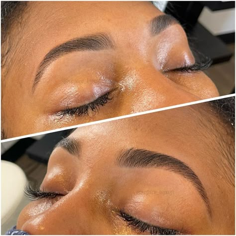 Eyebrow Shaping Black Women, Brow Lamination Black Women, Eyebrow Aesthetic Photo, Arched Eyebrows Black Women, Eyebrows Black Women, High Arched Eyebrows, Soft Arch Eyebrows, Birthday Hair And Makeup, Eyebrows Looks