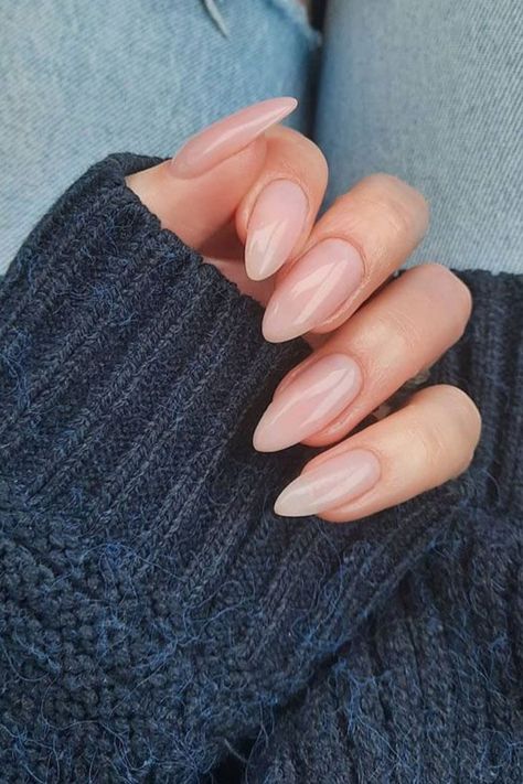 Long Natural Nails, Bridesmaids Nails, Natural Nail Designs, Nude Nail Polish, Cute Simple Nails, Nude Nail Designs, Transparent Nails, Almond Shape Nails, Healthy Nails