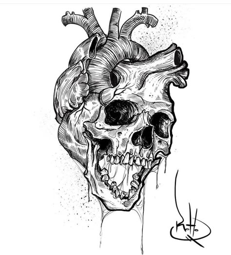 Cardiology Art, Anatomical Heart Drawing, Human Heart Drawing, Anatomical Heart Art, Ancient Art Tattoo, Skull Sketch, Stippling Art, Drawing Cartoon Faces, Spooky Tattoos