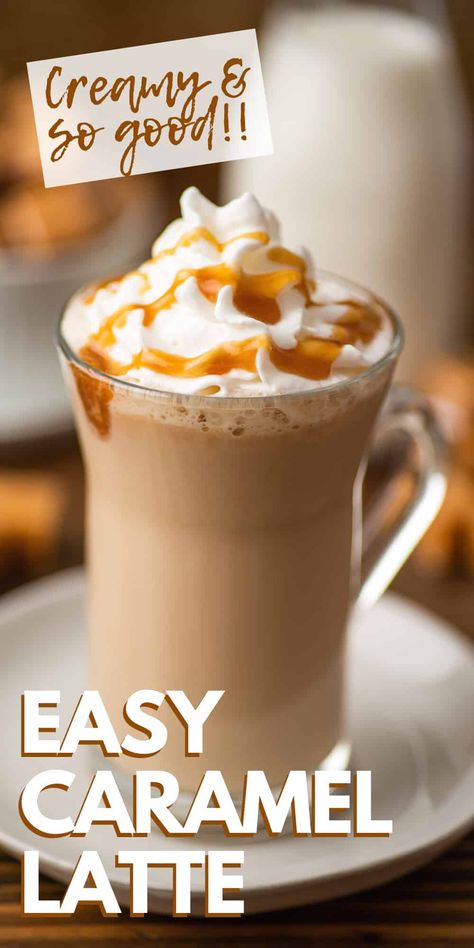 Sweet Coffee Recipes At Home, Caramel Espresso Drinks, Coffee Recipes Hot Easy, Caramel Cappuccino Starbucks, Blended Caramel Coffee, Simple Coffee Drinks At Home, Coffee Drinks At Home Easy, How To Make Different Coffee Drinks, Hot Carmel Machiatto Recipe