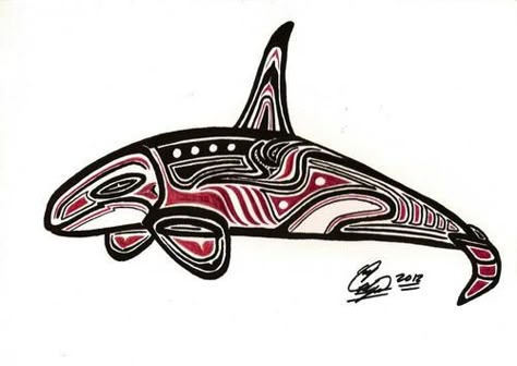 native alaskan orca art | orca killer whale northwest coast salish art native american Orca Tattoo Design, Tatouage Haida, Whales Wallpaper, Coast Salish Art, Haida Tattoo, Arte Haida, Salish Art, Pinterest Tattoos, Orca Art