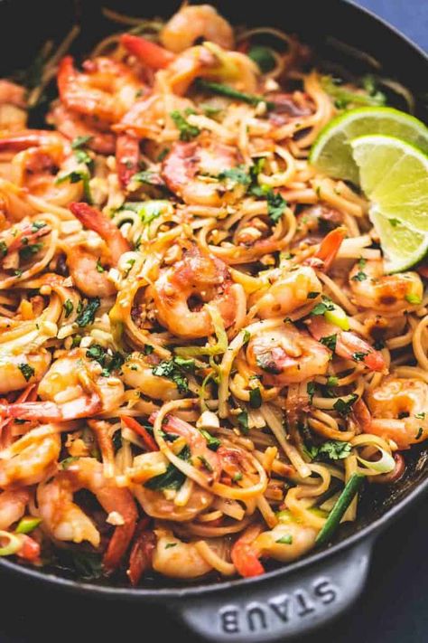 Pad Thai Recipe Peanut Butter, Pad Thai With Peanut Sauce, Pad Thai Peanut Sauce, Pad Thai Recipe Easy, Shrimp Pad Thai Recipe, Best Pad Thai Recipe, Noodles Shrimp, Thai Pad, Shrimp Pad Thai