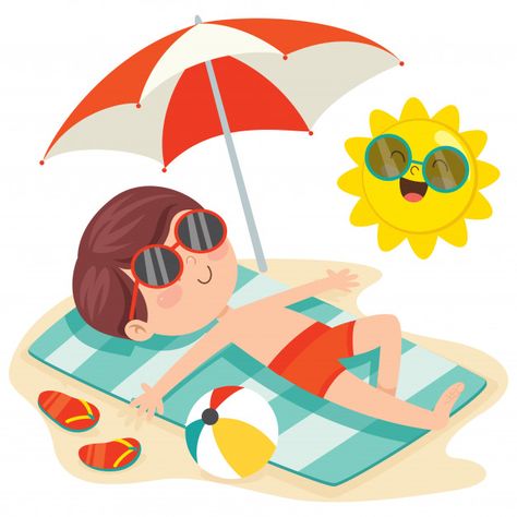 Premium Vector | Cartoon character sunbathing on the beach Sunbathing Illustration, Beach Cartoon, Party Cartoon, Illustration Story, Summer Cartoon, Beach Illustration, Summer Illustration, Summer Pool Party, Summer Theme