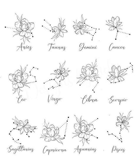 Zodia Pești, Font Tato, Horoscope Tattoos, Aquarius Tattoo, Virgo Tattoo, Pisces Tattoos, Taurus Tattoos, Gemini Tattoo, Small Pretty Tattoos