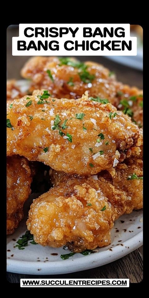 Bang Bang Chicken is a crowd-pleasing favorite with crispy chicken bites tossed in a creamy, spicy sauce. It’s perfect for a weeknight dinner or a fun appetizer for any occasion. Crispy Chicken Bites, Spicy Chicken Bites, Chicken Sauce Recipes, Bang Bang Chicken, Sauce For Chicken, Chicken Bites, Chicken Dish, Quick Weeknight Dinners, Spicy Sauce