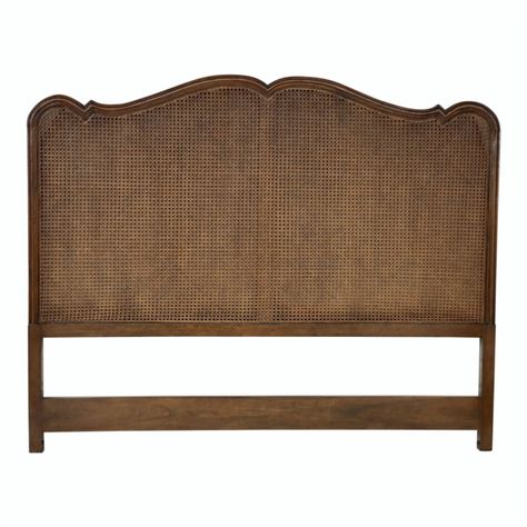 Designer Furniture - Headboard Queen French Stain Creme Fabric Traditional Asian Oak – BSEID Natural Elements Decor, Cane Headboard, Headboard Dimensions, Cane Bed, Caned Headboard, Plumbing Installation, European Home, House Front Door, Queen Headboard