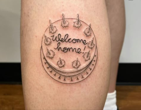 Simple 1st Tattoos, Coraline Cake Tattoo, Coraline Fine Line Tattoo, Coraline House Tattoo, Matching Coraline Tattoos, Caroline Tattoo Ideas, Welcome Home Tattoo, Coraline Cake Ideas, Simple Coraline Tattoo