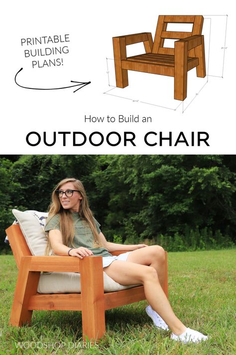 DIY Chunky Outdoor Chair Wooden Porch Furniture, 4x4 Patio Furniture Diy, Front Porch Furniture Diy, 4x4 Outdoor Furniture Diy, Diy Front Porch Chairs, 2x4 Patio Furniture Diy, Diy Outdoor Chair Plans, Diy Wood Chairs Outdoor, Outside Chairs Outdoor Seating