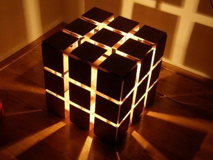 Yeah - that's wood. No - I have no idea how he/she did it. Amazing. Twisty Puzzles, Cube Lamps, Rubix Cube, Cube Toy, Magic Cube, Cube Light, Cube Design, Cube Puzzle, Rubik's Cube