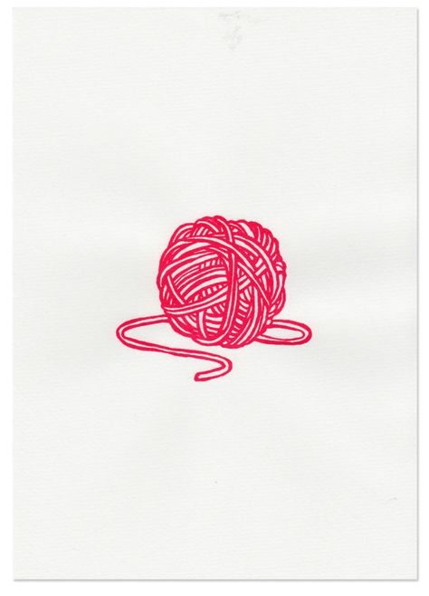 Yarn Tattoo, Knitting Tattoo, Crochet Tattoo, Ball Drawing, Handpoke Tattoo, Ball Of Yarn, Design Circle, Mode Crochet, Riso Print