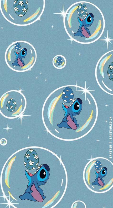 stitch wallpaper, stitch easter wallpaper, stitch easter blue wallpaper, stitch in bubble, fun Easter wallpaper Spring Stitch Wallpaper, Stitch Summer Wallpaper, Stitch Blue Background, Disney Stitch Easter Wallpaper, Stitch St Patricks Day Wallpaper, Wallpaper Wedding, Serenity Blue, Lilo And Stitch Drawings, Wedding Readings