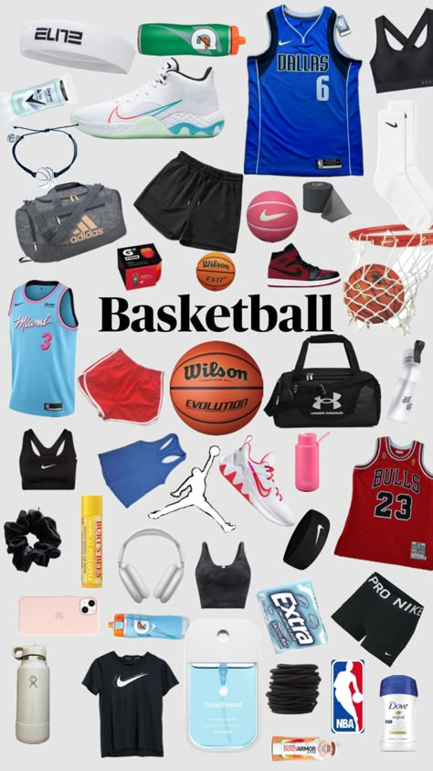 Basketball Bag Must Haves, Basketball Things To Buy, What’s In My Basketball Bag, Basketball Packing List, What To Put In Your Basketball Bag, Basketball Must Haves, Basketball Bag Checklist, Girl Basketball Outfits, Basketball Style Women