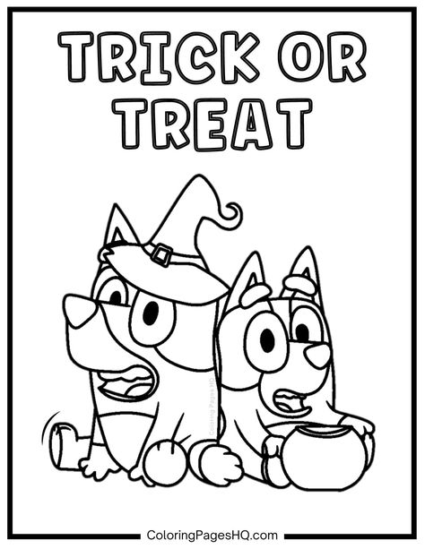 Bluey and Bingo Trick or Treating Bluey Halloween coloring pages Bluey Halloween Coloring Pages, Free Printable Bluey, Printable Bluey, Halloween Coloring Pictures, Bluey Halloween, Candy Coloring Pages, Free Halloween Coloring Pages, Halloween Coloring Sheets, People Coloring Pages