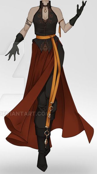 Cool Outfits For Characters, Fantasy Performer Outfit, D&d Outfit Ideas, Cool Fantasy Outfits Drawing, Fantasy Villian Outfits, Game Clothes Design, Traveler Outfits Drawing, Casual Fantasy Outfits Drawing, Fantasy Rouge Outfit