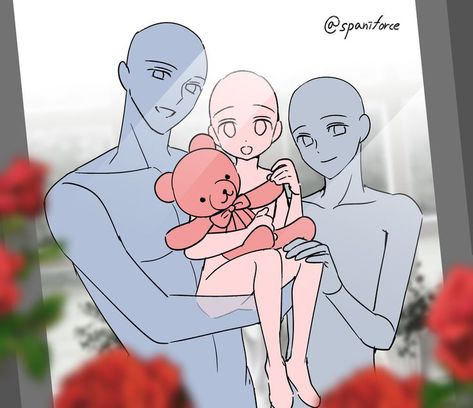 Family Base Drawing Reference, Family Of 3 Drawing Reference, Family Photo Drawing Base, Family Of 4 Drawing Base, Art Base Family, Royal Family Drawing Base, Family Body Base, Anime Family Base, Family Art Reference