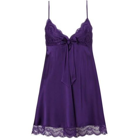 Myla Purple Isabella Babydoll ($65) ❤ liked on Polyvore featuring intimates, pajamas, lingerie, sleepwear, pijamas, dresses, purple, lacy lingerie, lace slip and lace babydoll lingerie Purple Lingerie Dress, Purple Night Gown, Purple Sleepwear, Eras Fits, Pijama Satin, Purple Pajamas, Mystery Incorporated, Purple Night, Lacy Lingerie