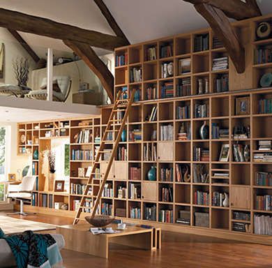 No matter the size and style of your home, incorporating a reading room will give your book lovers a space to curl up and while away a cold winter afternoon. | Open Concept Beautiful Home Library, Library Ladder, Lots Of Books, Dream Library, Library Furniture, Home Library Design, Home Theaters, Home Libraries, Reading Nooks