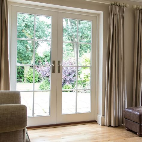 French Style Doors Entrance, Bedroom French Doors Patio, French Doors Off Kitchen To Patio, Oak Patio Doors, French Doors To Deck Indoor Outdoor, Double Doors To Patio, Back Patio Doors With Blinds, External Patio Doors, Dining Room With French Doors To Patio