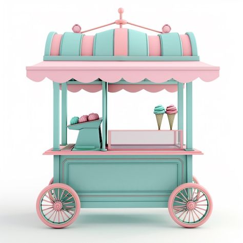 Ice Cream Stand Illustration, Ice Cream Van Design, Ice Cream Truck Clipart, I’ve Cream Cart, Storm In A Teacup, Ice Cream Truck Nostalgia, Ice Cream Cart, Sweets Desserts, Tea Cups