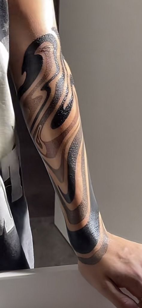 Swirls Tattoos For Women, Abstract Tattoo On Leg, Abstract Tattoo Cover Up, Marble Sleeve Tattoo, Abstract Black Work Tattoo, Water Background Tattoo, Abstract Arm Sleeve Tattoo, Masculine Sleeve Tattoo, Abstract Cover Up Tattoo