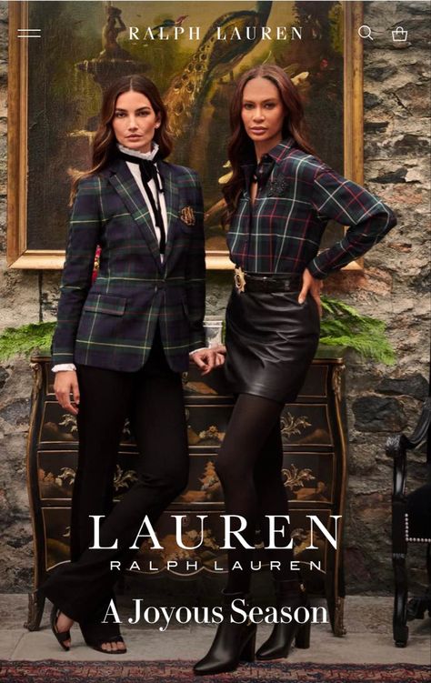 Ralph Lauren Family Photoshoot, Ralph Lauren Style Women, Ralph Lauren Campaign, Ralph Lauren Holiday, Ralph Lauren Christmas, Ralph Lauren Plaid Dress, Plaid Blazer Outfit, Ralph Lauren Aesthetic, Blackwatch Plaid