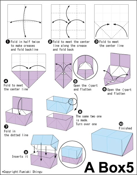 diagram Origami Kutu, Origami Box Tutorial, Box Origami, Origami Step By Step, Origami Boxes, Origami Gifts, Origami Diagrams, Tutorial Origami, Origami And Kirigami