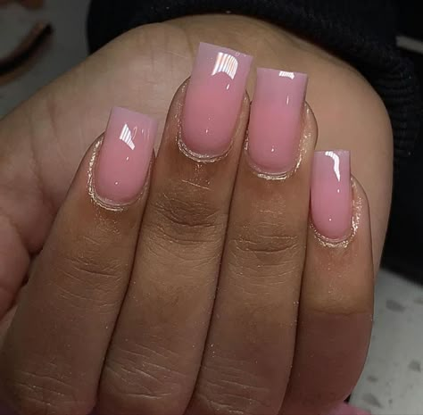 Neutral Colour Acrylic Nails, Natural Pink Acrylic Nails Short Square, Short Actinic Nails, Pink Clear Acrylic Nails Short, Clear Pink Square Nails, Army Nails Regulation, Acrylic Nail Powder Colors, Milky Pink Square Nails, Blush Pink Nails Acrylic Coffin