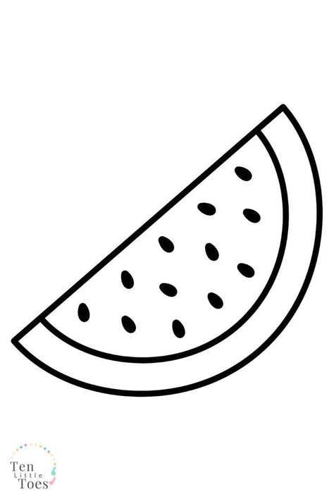 Watermelon Coloring, Kids Colouring Printables, Watermelon Drawing, Fruit Coloring, Coloring Pictures For Kids, Kids Printable Coloring Pages, Shape Coloring Pages, Free Kids Coloring Pages, Fruit Coloring Pages