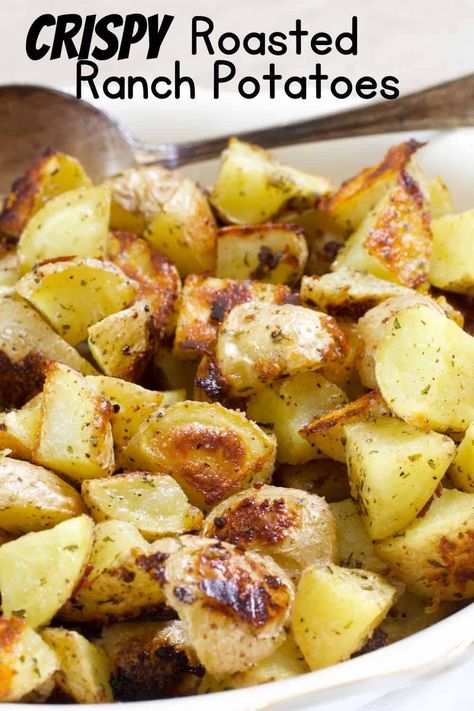 Roasted Red Potatoes Oven Ranch, Ranch Dressing Mix Recipe Meals, Ranch Oven Roasted Potatoes, Ranch Dressing Potatoes Baked, Recipes That Use Ranch Dressing, Roasted Potatoes With Ranch Seasoning, Ranch Roasted Potatoes Hidden Valley, Ranch Fried Potatoes, Easy Ranch Potatoes