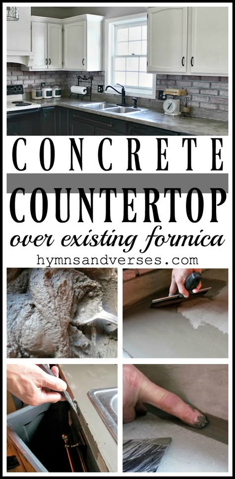 Concrete Countertop Sealer, Diy Concrete Counter, Concrete Countertops Over Laminate, Countertop Makeover, Laminate Countertop, White Concrete Countertops, Diy Kitchen Countertops, Concrete Countertop, Diy Concrete Countertops