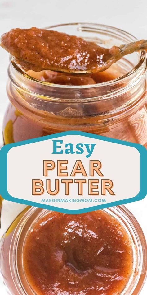 Have you ever had pear butter? This recipe is going to knock your socks off! Fresh pears combine with brown sugar, cinnamon, and other spices to create a dreamy spread. You can make it in your Instant Pot, slow cooker, or on the stove! Canned Pear Sauce Recipe, Instant Pot Pears Recipes, Pear Butter Recipe Freezer, Pear Butter Instant Pot, Pear Butter Recipe Instant Pot, Pear Butter Canning Recipes, Slow Cooker Pear Butter, Easy Pear Butter Recipe, Pear Butter Crock Pot