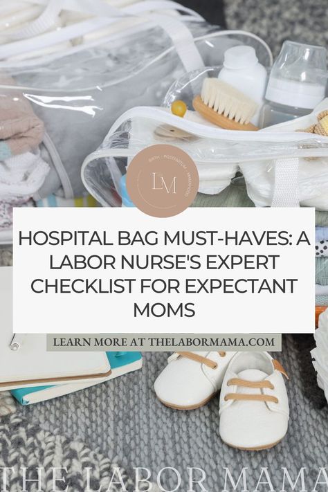 Don't miss a thing with our expert hospital bag checklist from a Labor Nurse. Our blog post guides you through essential items and handy extras for labor and postpartum. Trust in the wisdom of a professional who knows what moms need most! Labor Go Bag, Mum Hospital Bag Packing Lists, What To Pack In A Hospital Bag For Labor, Packing List For Hospital Births, Packing List For Hospital Bag, Postpartum Hospital Essentials, Birthing Hospital Bag, What To Take To Hospital For Delivery, What To Pack For Newborn Hospital Bag