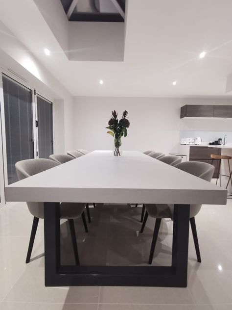 Concrete Rectangle Dining Tables - Daniel Polished Concrete Tables Faux Concrete Dining Table, Polished Concrete Dining Table, Concrete Dinner Table, Concrete Dining Table Styling, Concrete Dinning Table, Concrete Dining Room, Concrete Top Dining Table, Dinner Table Diy, Concrete Tables