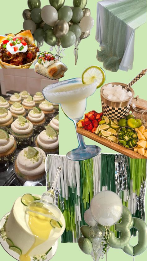 A mood board to send your friends for a Margarita themed birthday party! 21st Theme Party Ideas, Margarita Birthday, Margarita Party, 33rd Birthday, Birthday Aesthetic, 30th Party, Cute Birthday Ideas, Bridal Party Ideas, 21 Birthday