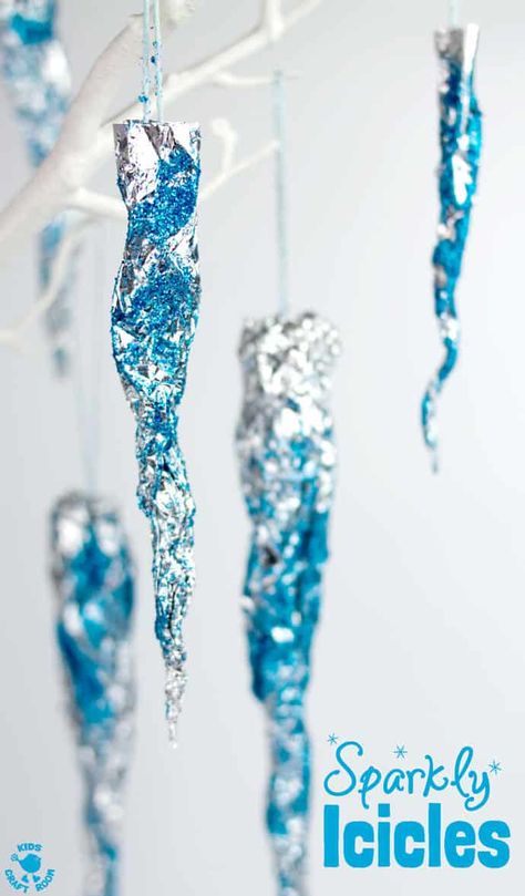 Icicle Crafts, Winter Crafts For Toddlers, Fun Winter Crafts, January Crafts, Winter Art Projects, Winter Activities For Kids, Winter Craft, Beauty Magic, Winter Preschool