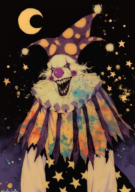 Clown Lockscreen, Scary Clown Art, Clown Aesthetic Wallpaper, Jester Wallpaper, Clown Monster, Clowncore Wallpaper, Punk Clown, Spooky Circus, Clown Room