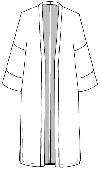 Kimono Design Pattern, Abaya Sewing Pattern, Abaya Template, Abaya Designs Drawing, Abaya Designs Sketch, Pattern Abaya Sewing, Abaya Flat Sketch, Abaya Illustration, Abaya Pattern Sewing