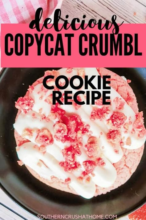 Crumbl Cookie Strawberry Shortcake, Crumbl Cookie Copycat Strawberry Ice Cream Bar, Crumbl Strawberry Ice Cream Bar Cookie, Strawberry Ice Cream Bar Crumbl Cookie, Crumbl Cookie Copycat French Toast, Crumbl Strawberry, Crumble Cookie Copycat Recipe, Strawberry Crunch Cookies, Copycat Crumbl Cookie