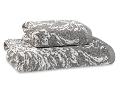 Venetian Leaf Jacquard Towels #williamssonoma Grey Bathroom Towels, Guest Bathroom Update, Grey Bedrooms, Grey Cottage, Ensuite Ideas, Decorative Bath Towels, Hand Towels For Bathroom, White Bath Towels, Decorative Hand Towels