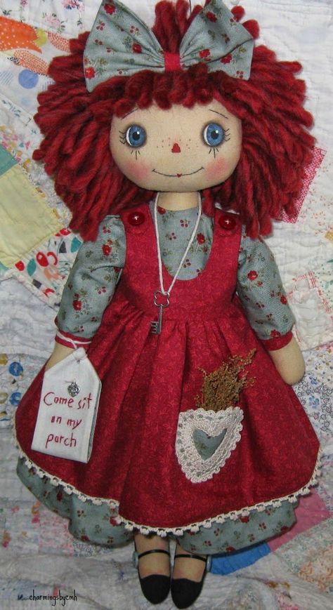 Raggy Dolls, Raggedy Doll, Homemade Dolls, Raggedy Ann Doll, Rag Doll Pattern, Ann Doll, Rag Dolls Handmade, Raggedy Ann And Andy, Primitive Dolls