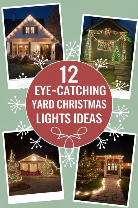 Transform your yard into a winter wonderland with these 12 eye-catching Christmas lights ideas. Illuminate your outdoor space with festive cheer and create a magical ambiance that will make your home the talk of the neighborhood. From elegant string lights to dazzling displays, bring holiday joy to every corner of your yard. Whether you prefer classic white lights or colorful designs, there's something for everyone in this collection. Get inspired and start planning your outdoor decor – let the Small House Christmas Lights Outdoor Ranch, White Lights Outside Christmas Decor, Christmas Lights On Bushes Outdoor, Christmas Lights Yard Ideas, House Christmas Lights Outdoor Ideas, Deck Christmas Lights, Outdoor Christmas Lighting Ideas, Christmas Lights Bushes, Christmas Lights On House Exterior Ideas