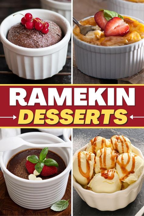 Ramkin Recipes, Ramekin Desserts, Mini Cocotte Recipes, Desserts For 1, Cocotte Recipes, Desserts In A Cup, Ramekin Dessert, Ramekin Recipes, Single Serve Recipes