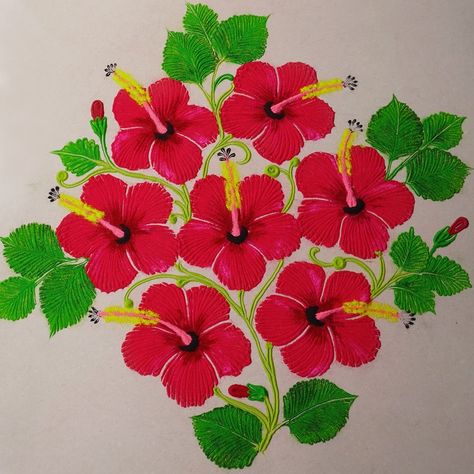 Freehand Rangoli Design, Paper Wall Art Diy, Cartoons Rangoli Design, Cartoons Rangoli, Colourful Rangoli, Art Rangoli, Simple Flower Rangoli, Freehand Rangoli, Poster Rangoli