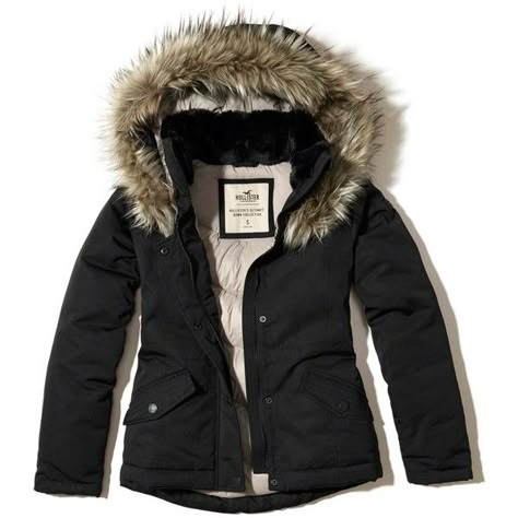 Hollister Ultimate Down Anorak Jacket (180 AUD) ❤ liked on Polyvore featuring outerwear, jackets, black, anorak coat, hollister co jackets, zip jacket, zipper collar jacket and hooded jacket Cute Winter Coats, Hollister Jacket, Drawstring Jacket, Black Fleece Jacket, Fur Hood Jacket, Hollister Jackets, Jackets Black, Black Winter Coat, Trim Jacket