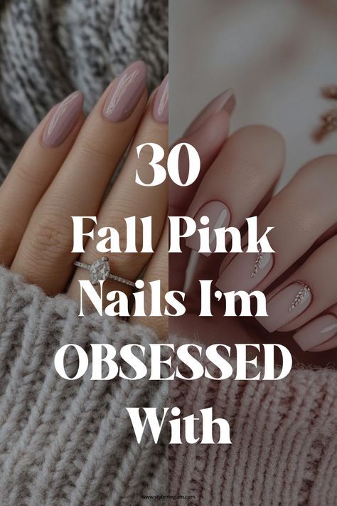 Fall Pink Nails Shades, Fall Pink Nails, Dusty Pink Nails, Thanksgiving Nails Design Fall, Blush Pink Nails, Matte Pink Nails, Blue Nail Color, Fall Pink, Pink Nail Colors